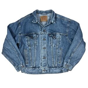 Vintage 90s Levi Strauss Blue Jean Denim Jacket 70507-4890 Made In USA LARGE